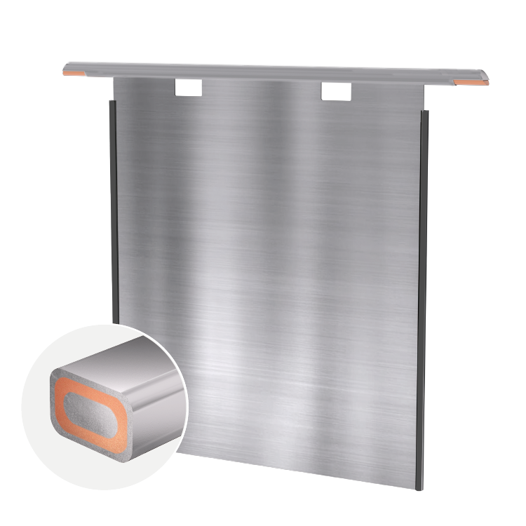 KIDD nerūdijančio plieno katodo plokštė su trijų{0}}sluoksnių kabykla